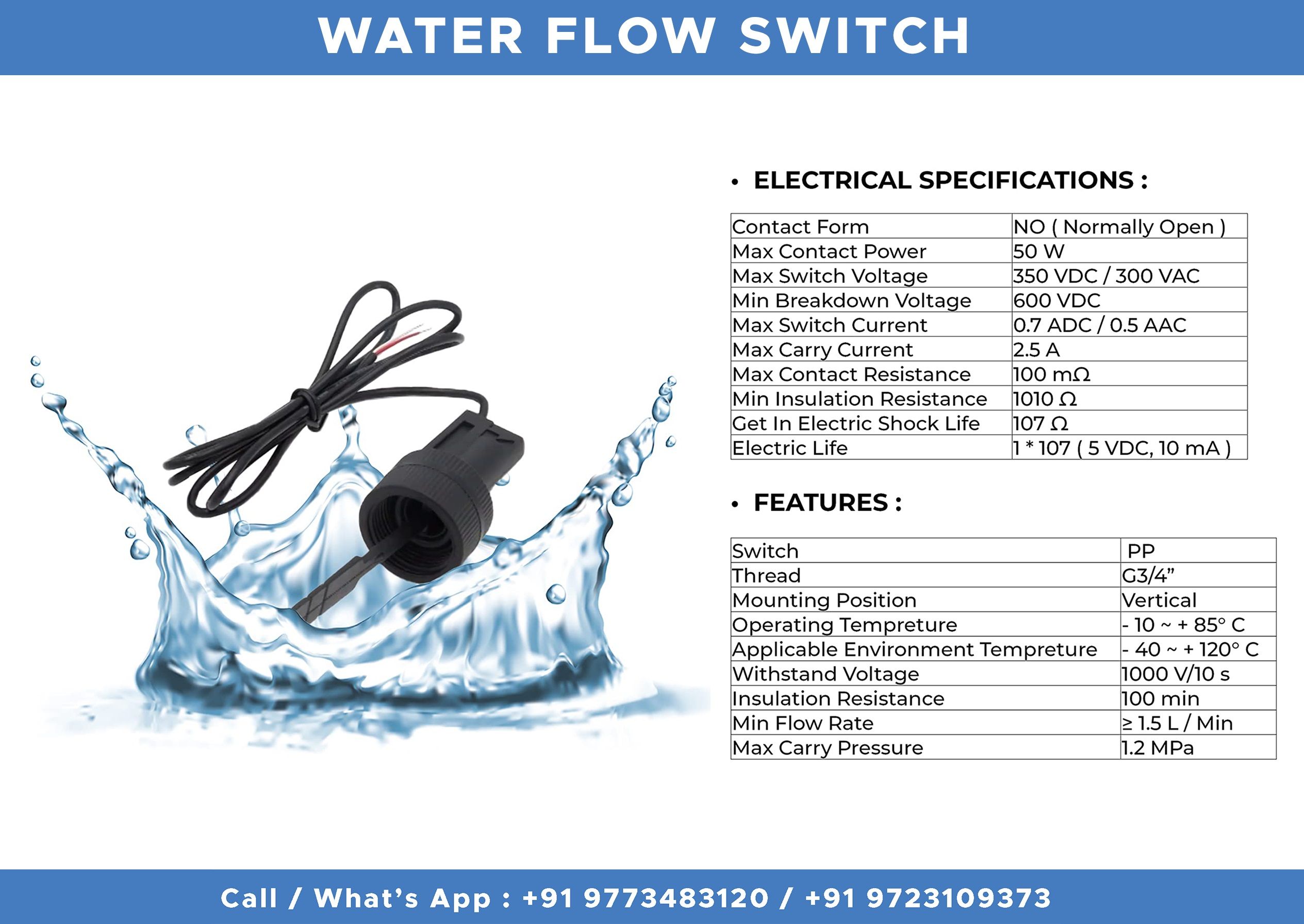 Paddle Flow Switch